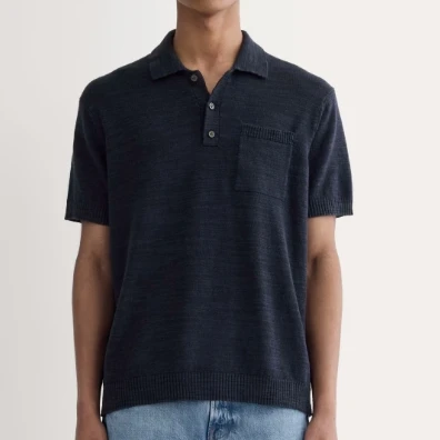 2025 New Design Fashion Street Style Men Sweater Pullover Button v Neck Men Knitwear Short Sleeve Sweater High Quality Knitted