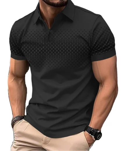 Men's Short-Sleeve Polo Shirts: Soft Breathable Fabric, Classic Slim Fit, Versatile for Casual Daily Office Business Wear