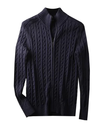 Men's Long-Sleeve Half-Zip Knit Pullover Soft Warm Slim-Fit Casual Top for Daily Streetwear Outdoor Activities