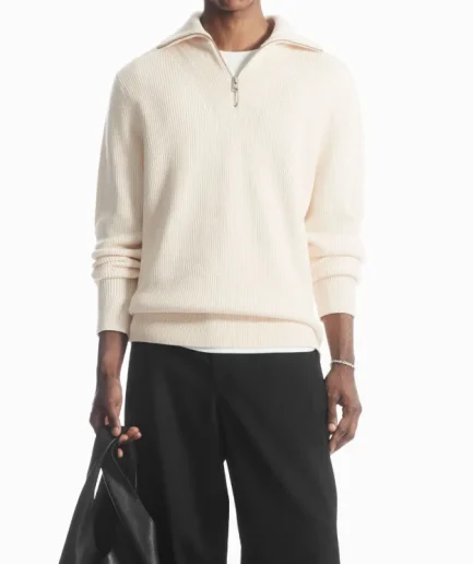 Man Autumn Winter Luxury Quarter Zip Pullover Sweater Oversized Simple Long Sleeve Turtleneck Knitted Sweater Dress Man 2026