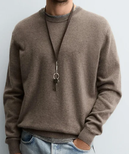 Crew Neck Comfortable Luxury Autumn Sweater Relaxed Fit Full Sleeve Simple Pullover Knitted High Quality Sweaters for Man