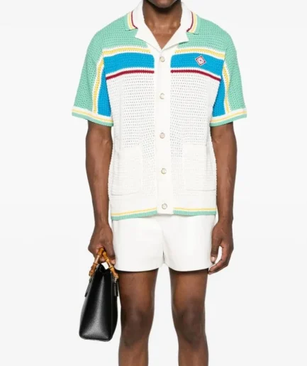 Man Dress High Quality Fashion Stripe Button Cardigan Knitted Sweater Comfortable Rib Knit Hem Vintage Summer Man Sweater