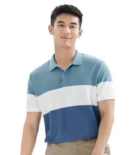 Men's Loose-Fit Casual Polo Shirt T-Shirt - Soft Cotton Fabric Comfortable Breathable for Daily Leisure Wear