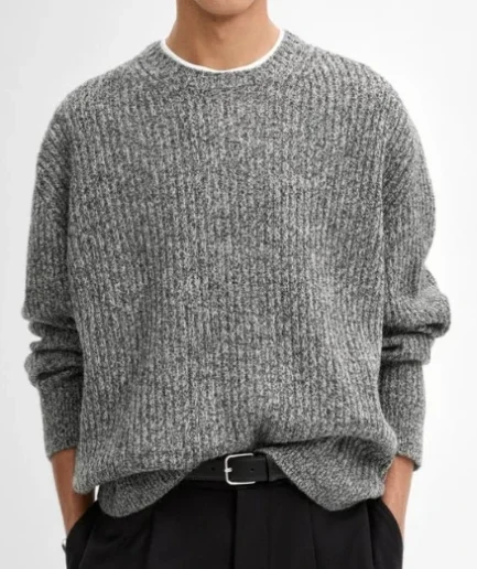 Basic Daily Style Men Sweater Pullover Crew Neck Men Knitwear Long Sleeve Knitted Sweater Golf Sport Knitted Sweater