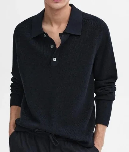 Old Money Style Men Sweater Pullover Polo Neck Men Knitwear Long Sleeve Knitted Sweater High Quality Cashmere Sweater
