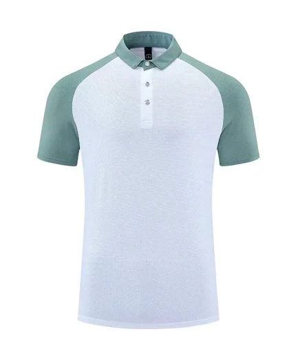 Men's Fitness Sports Polo Shirt Quick-Dry Breathable Moisture-Wicking Slim-Fit Top for Gym Training Running Outdoor Activities