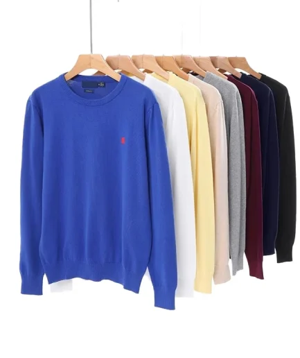Men's Knitted Sweater: Warm Soft Stretch Fabric, Classic Crew Neck Casual Top for Daily Outdoor Wear