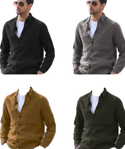 Men's Knitted Shirt: Soft Breathable Textured Fabric, Smart Casual Top Ideal for Daily Work Weekend Hangouts