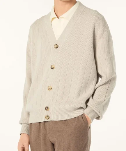 Autumn Man Fashion Cardigan Long Sleeve Slim Warm Knitted Sweater Solid Button Front Cardigan Casual Knitted Sweater for Man