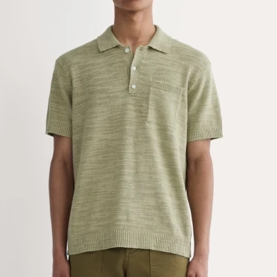 Daily Community Style Men Sweater Cardigan Button Polo Neck Men Knitwear Short Sleeve Sweater High Quality Summer Knitted