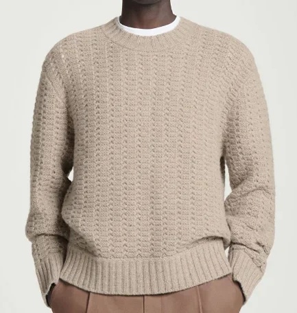 Comfortable Autumn Winter Solid Slim Pullover Knitted Sweater Long Sleeve Luxury Vintage Round Neck Knitted Sweater for Man