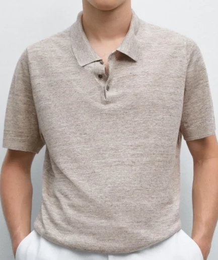 Daily Community Men Sweater Pullover Button Polo Neck Men Knitwear Short Sleeve Sweater High Quality Knitted for Men