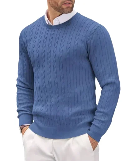 Autumn and Winter Warm Men's Sweater High Quality Long Sleeve Crew Neck Sweatshirts Casual Knitwear Top