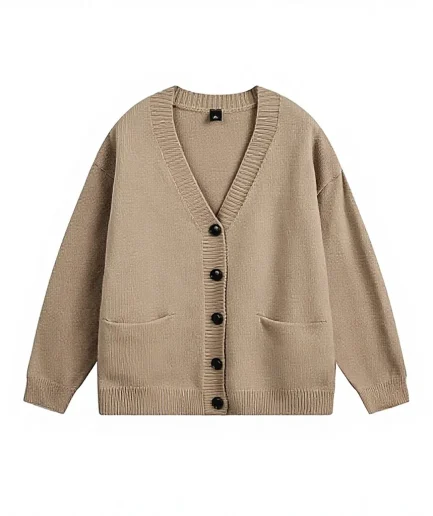 Men's Long-Sleeve Knit Cardigan Slim Fit Soft Anti-Wrinkle Casual Business Wear for Daily Office