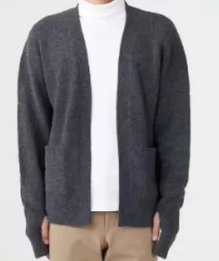 Knitted Cardigan Warm Cotton Lapel Collar Jacquard Sweaters Men's Sweater