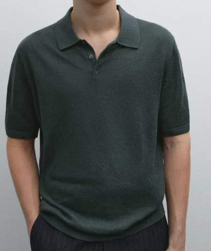 Daily Community Style Men Sweater Pullover Button Polo Neck Men Knitwear Short Sleeve Sweater High Quality  Knitted