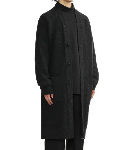 Fashion V Neck Single-breasted Spring Wind Coats for Man Sweater Long Knitted Sweater Cardigan Button for Coat Man 2026